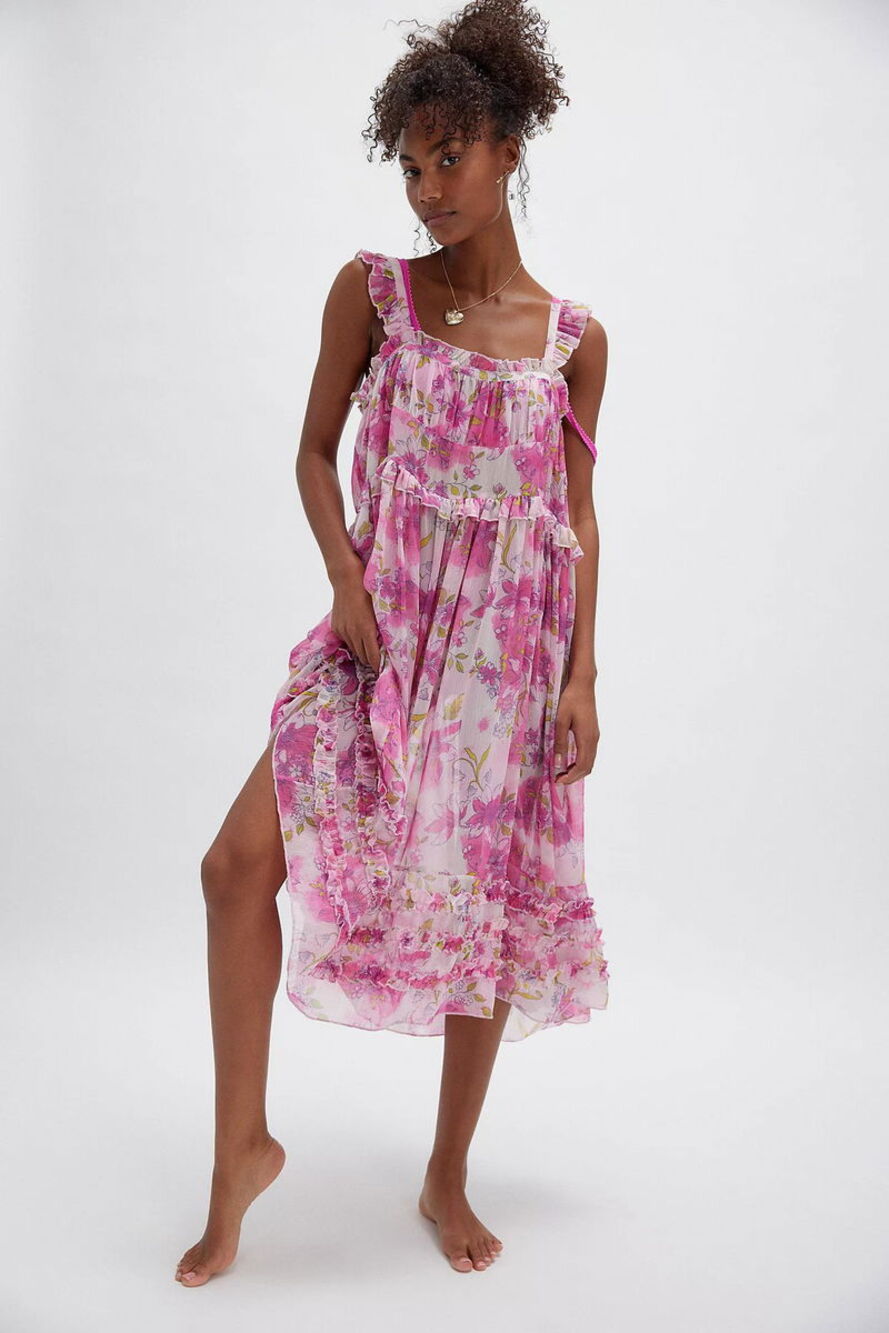 NWT Free People Intimately Moon Phase Printed Midi Dress Slip - Pop Combo Floral